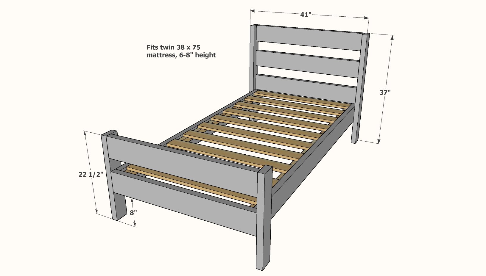 Essential Kids Bed Frame - Twin and Full Sizes | Ana White